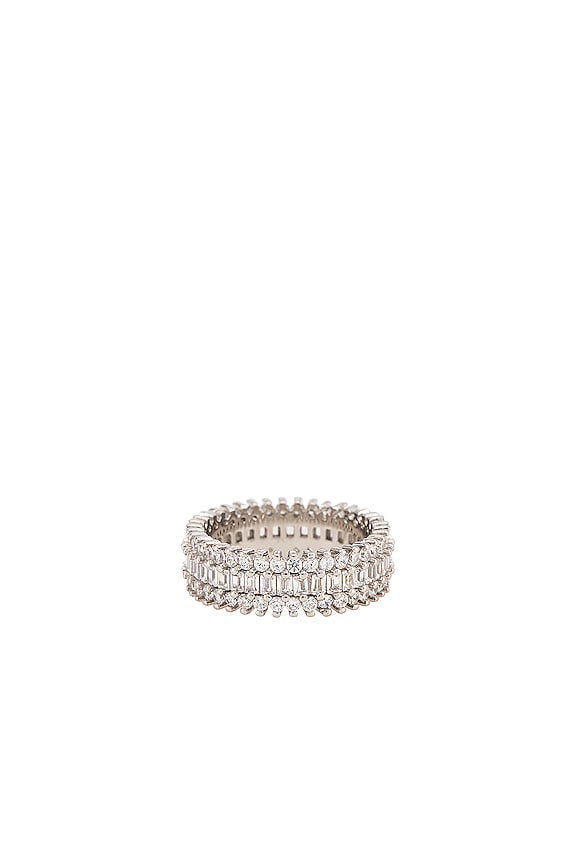 The M Jewelers NY The Three Row Eternity Band in Silver | REVOLVE