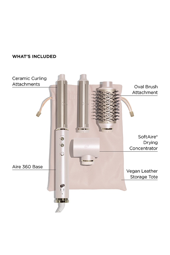 view 2 of 12 Aire 360 Air Styler Blowout Kit With Dual Voltage And Ceramic Curling Attachments in Satin Blush
