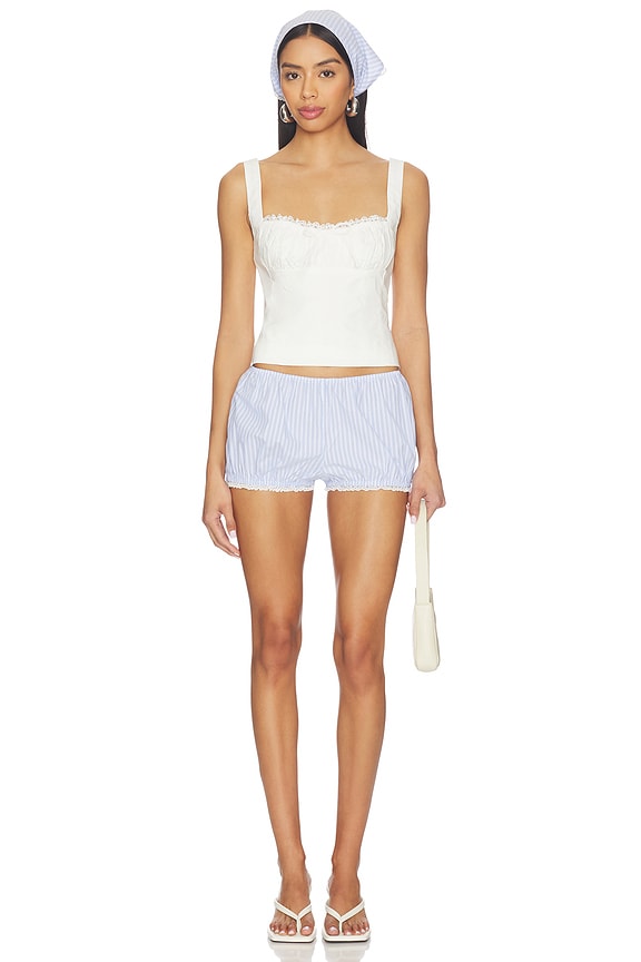 view 2 of 4 Gracie Head Scarf in Blue & White Stripe