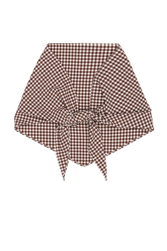 view 1 of 3 Eppie Head Scarf in Brown & White Gingham