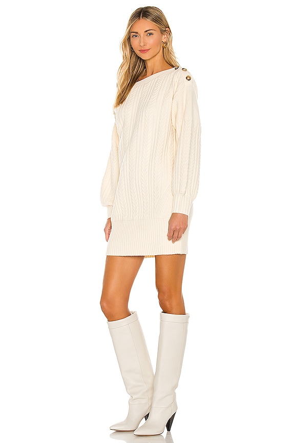 view 2 of 3 Cable Rib Mix Dress in Ivory