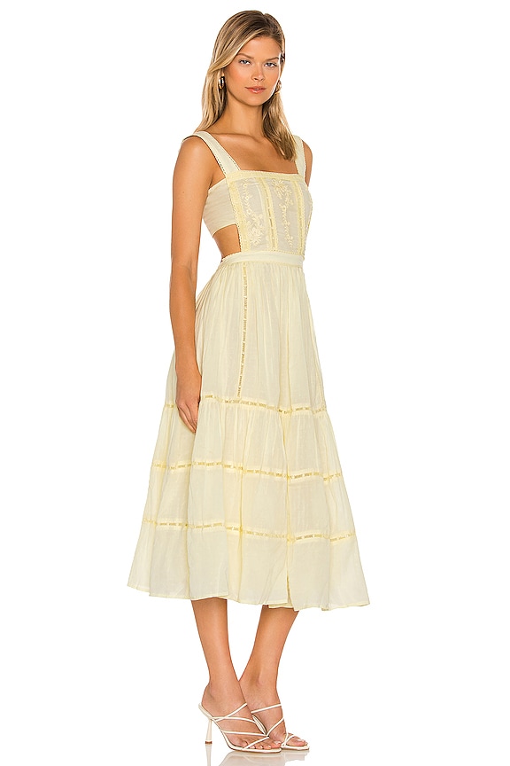 view 2 of 3 Eleanora Embroidered Dress in Mellow Yellow