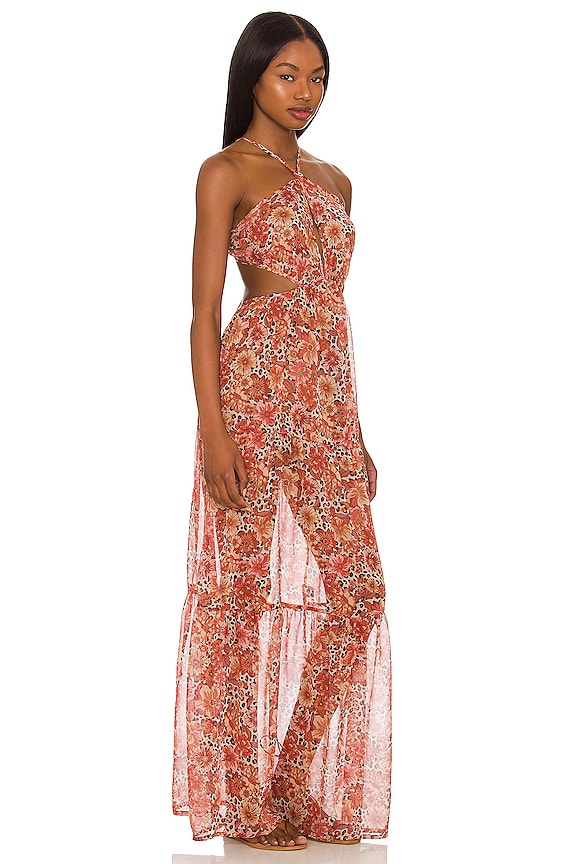 view 2 of 3 Tierra Maxi Dress in Peach Leopard Floral