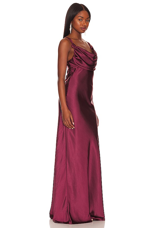 view 2 of 3 VESTIDO LARGO TATE in Wine