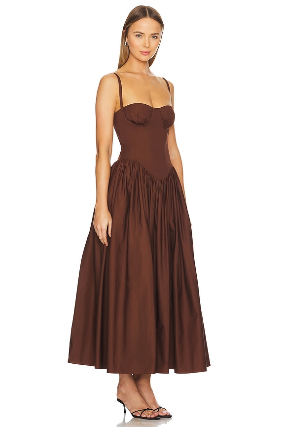 view 2 of 3 ПЛАТЬЕ EMMA MIDI in Chocolate Brown