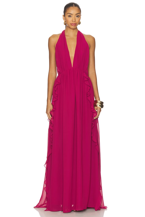 view 2 of 3 x Yhasmina Ferrara Lenora Maxi Dress in Raspberry