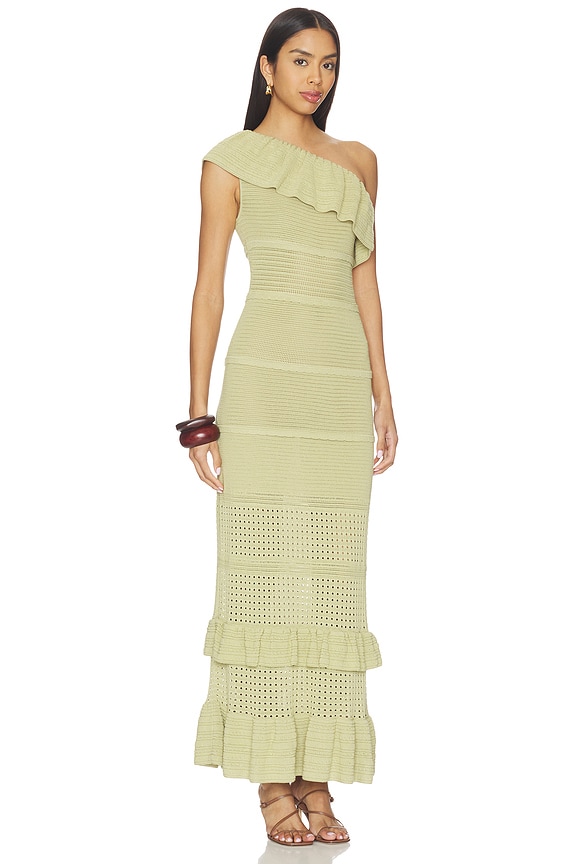 view 2 of 3 Kenzee Ruffle Midi Dress in Sage