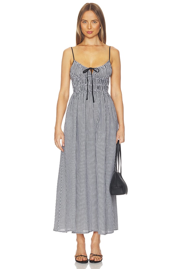 view 1 of 4 ROBE JOSIE in Black & Ivory Gingham