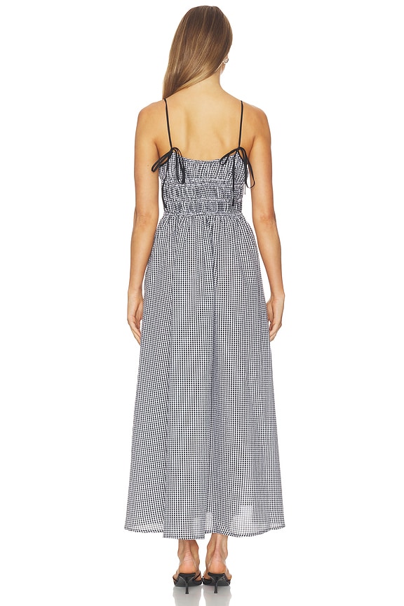 french grey tula brushed knit dress Tularosa Josie Midi in Black & Ivory Gingham Sleeve