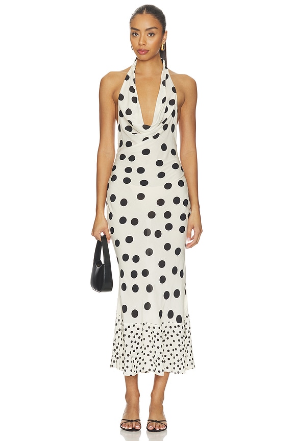view 1 of 3 ROBE ELMA in Black & White Dot Mix