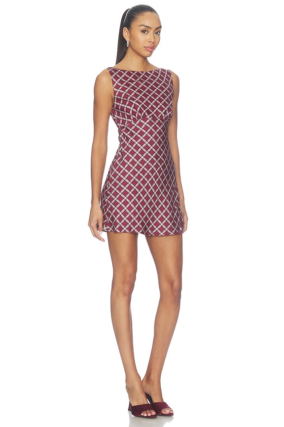 view 2 of 4 Margo Mini Dress in Maroon Plaid Multi