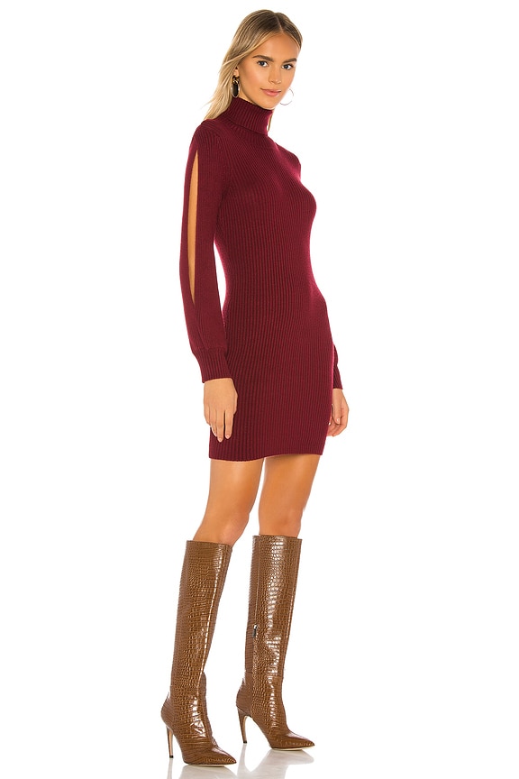 view 2 of 3 Brisk Sweater Dress in Burgundy