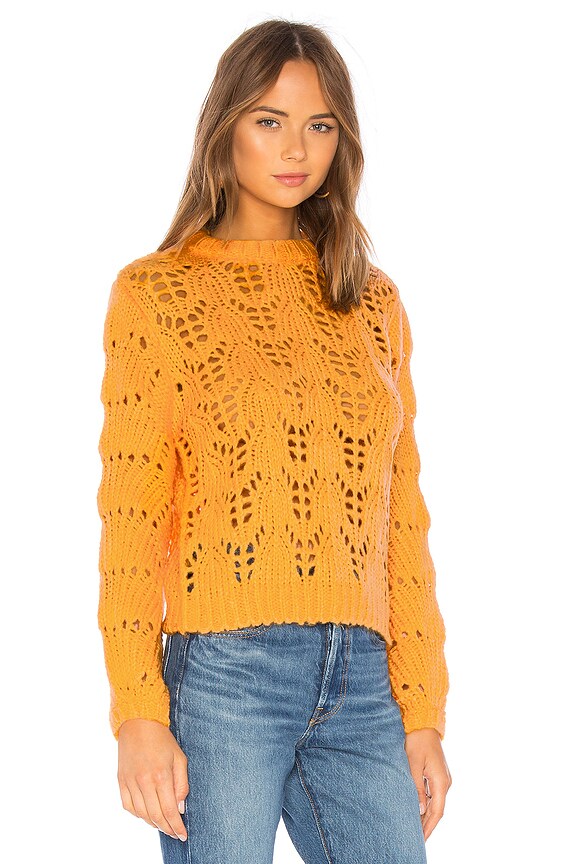 view 2 of 4 Open Weave Sweater in Marigold