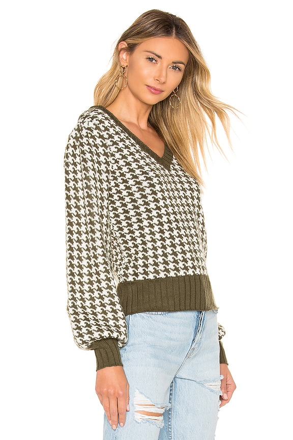 view 2 of 4 Marci Sweater in Olive Houndstooth