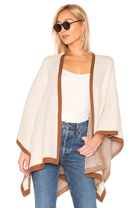 view 1 of 4 Sol Poncho in Ivory & Camel