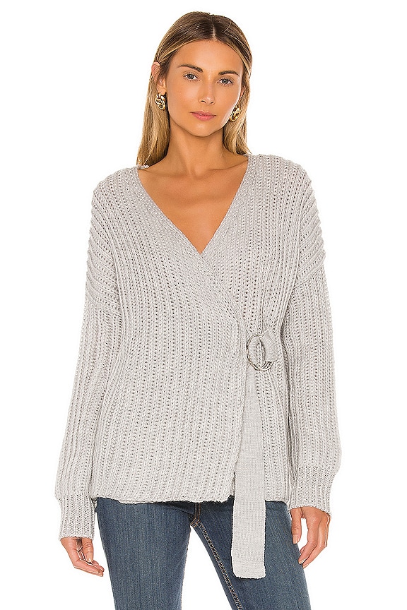 view 1 of 4 Helen Wrap Sweater in Light Grey