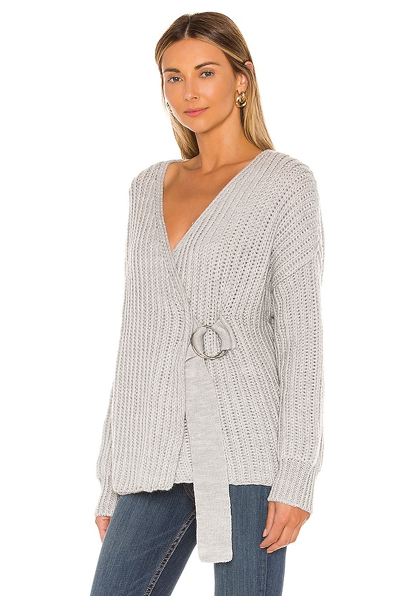 view 2 of 4 Helen Wrap Sweater in Light Grey