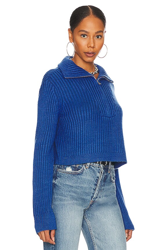 view 2 of 4 Lovelle Zip Up Sweater in Blue