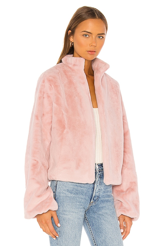 view 2 of 4 Inori Faux Fur Jacket in Blush Pink