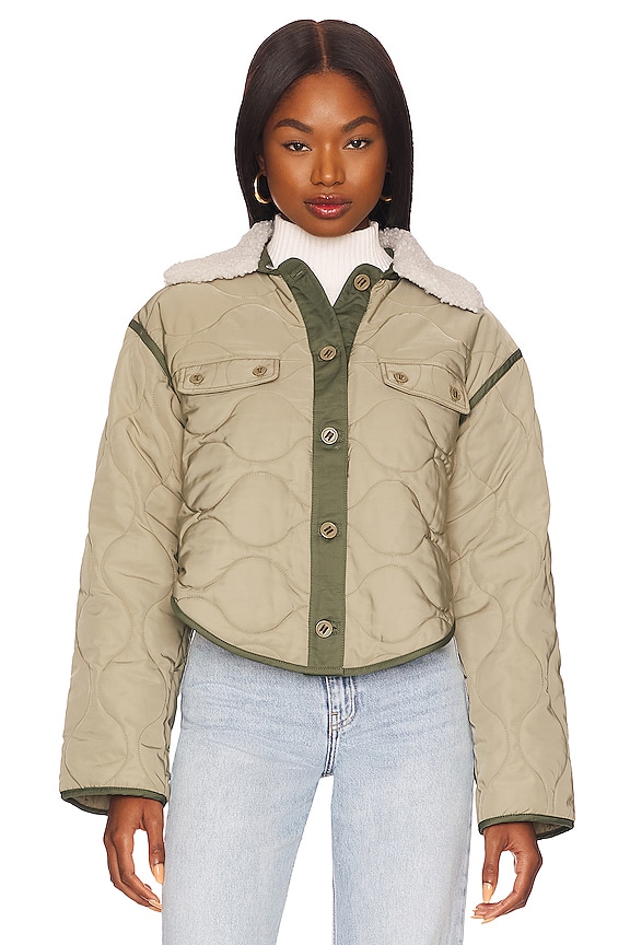 view 2 of 5 BLOUSON MATELASSÉ AGNES in Sage Green