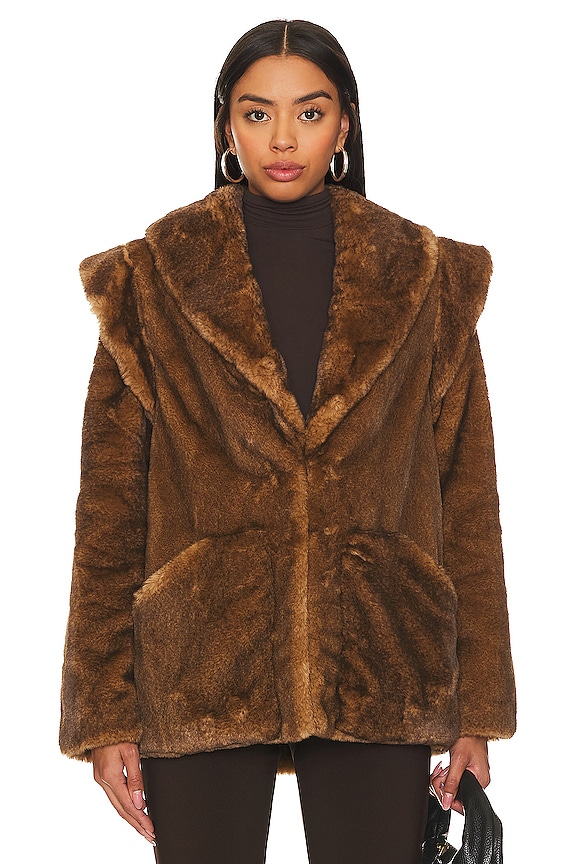 view 2 of 5 MANTEAU VANESSA in Mocha Brown