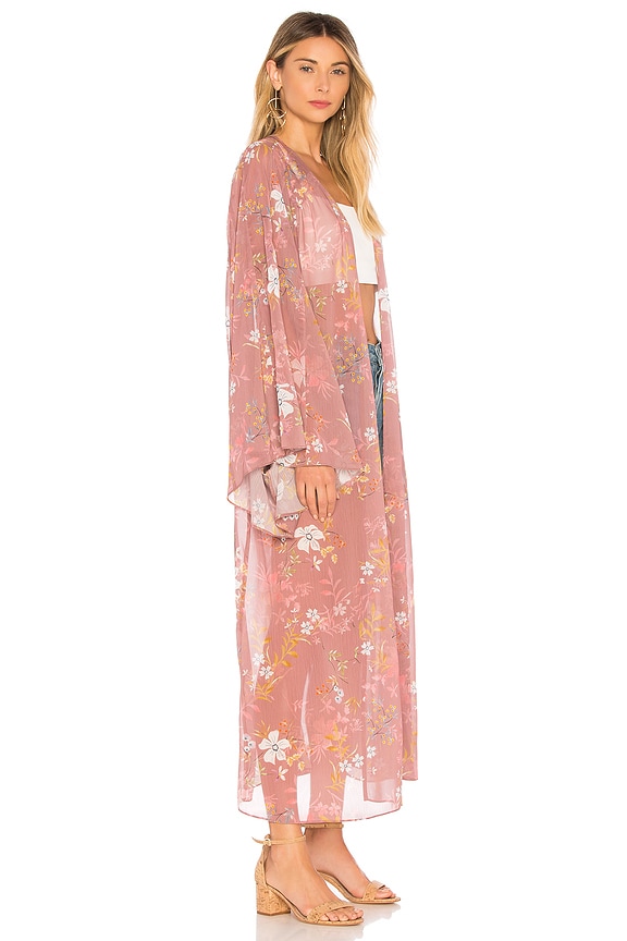 view 2 of 3 KIMONO À MANCHES LONGUES PRIMA in Mauve Floral