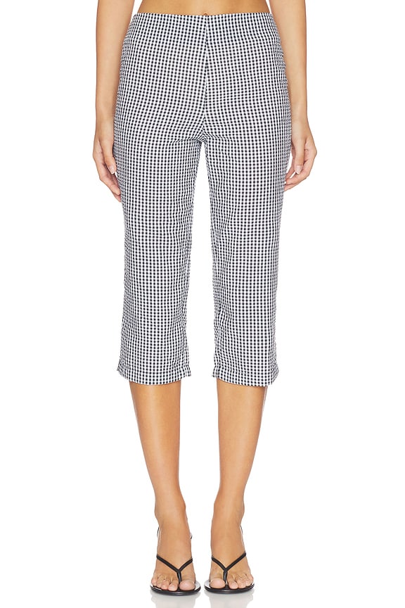 view 1 of 6 Josie Capri in Black & Ivory Gingham