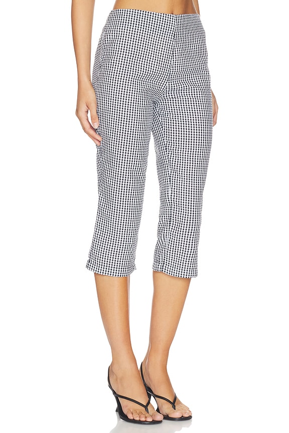view 2 of 6 Josie Capri in Black & Ivory Gingham