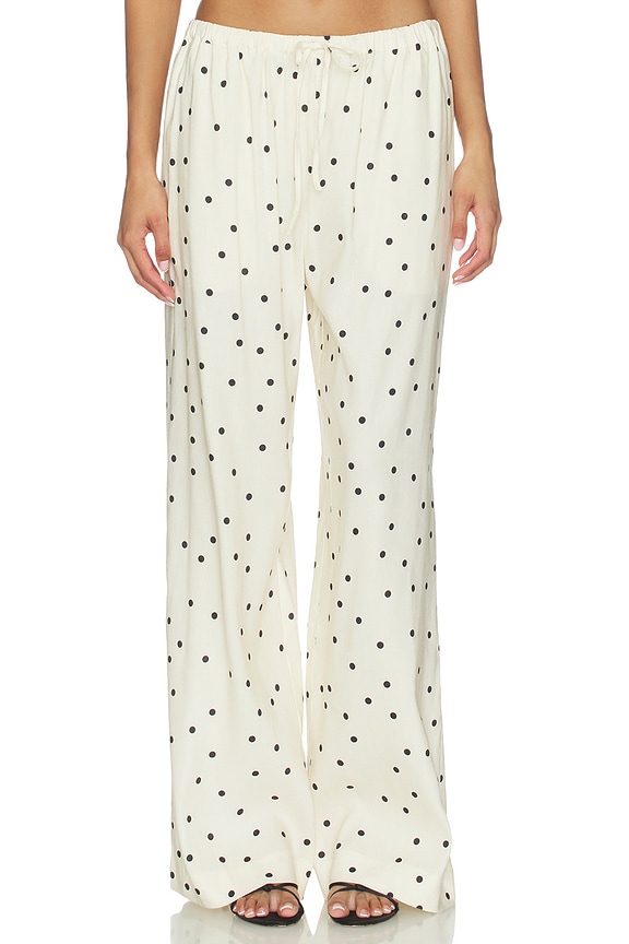 view 1 of 6 Addy Pant in Ivory & Black Polka Dot