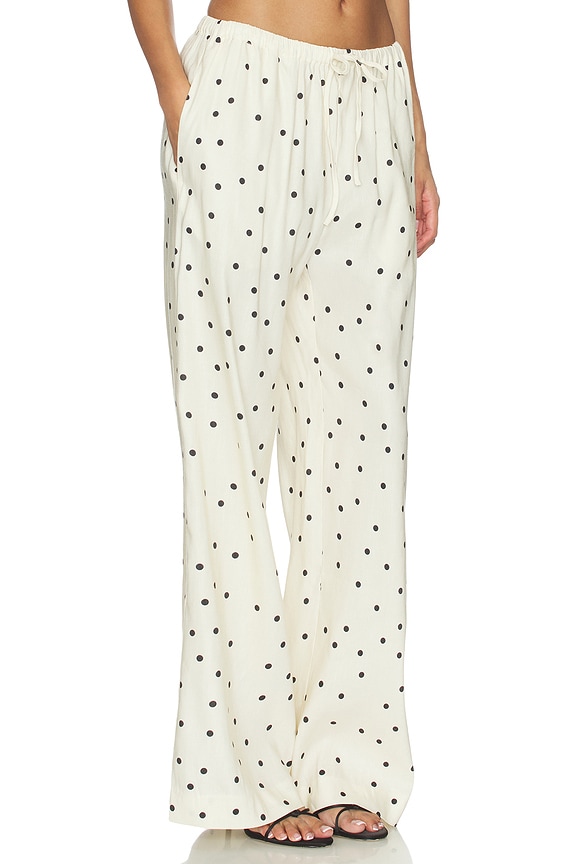 view 2 of 6 Addy Pant in Ivory & Black Polka Dot