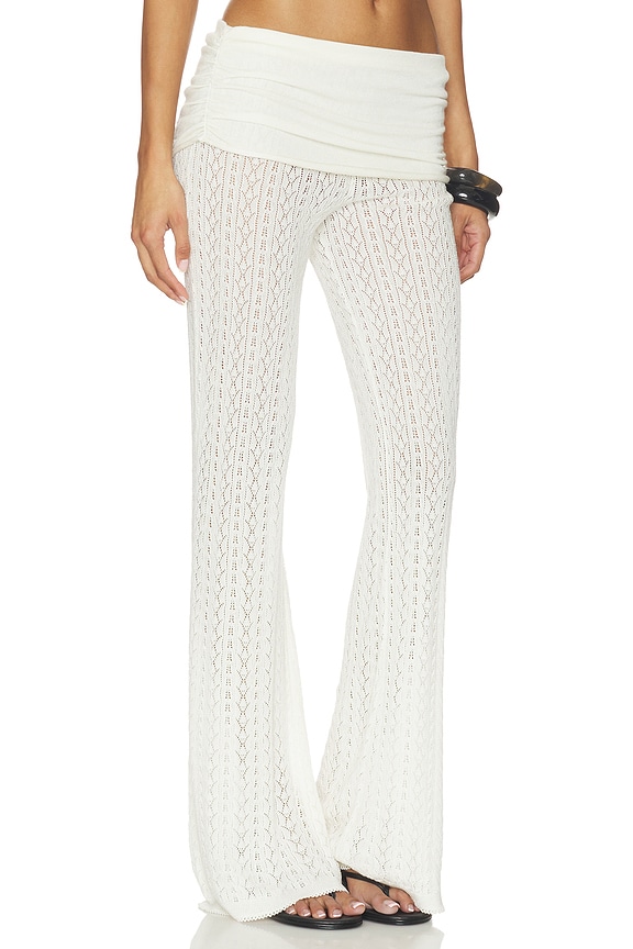 view 2 of 6 Erin Pointelle Knit Pant in Ivory