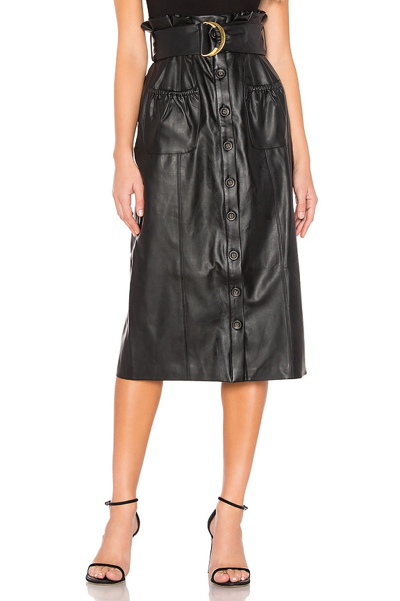 view 2 of 5 Jenna Faux Leather Skirt in Black