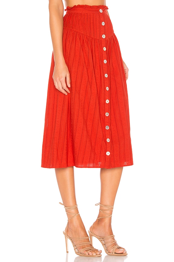 view 2 of 4 Kit Midi Skirt in Cherry Red