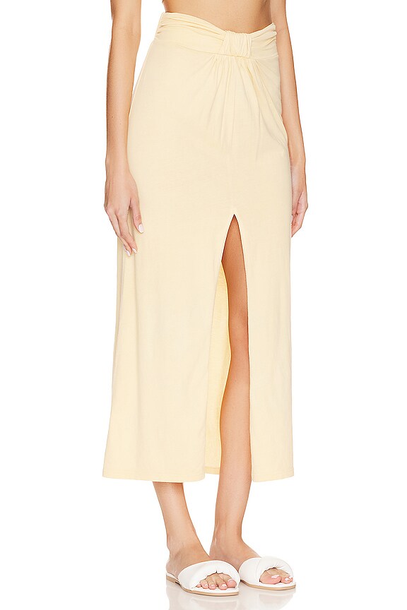 view 2 of 4 Green Thea Skirt in Vanilla Yellow