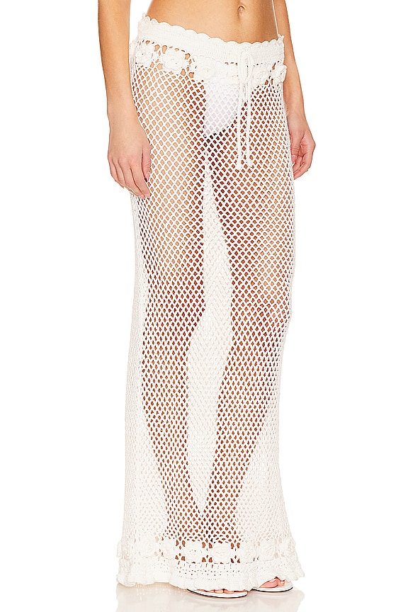 view 2 of 4 Zanea Ruffle Maxi Skirt in White