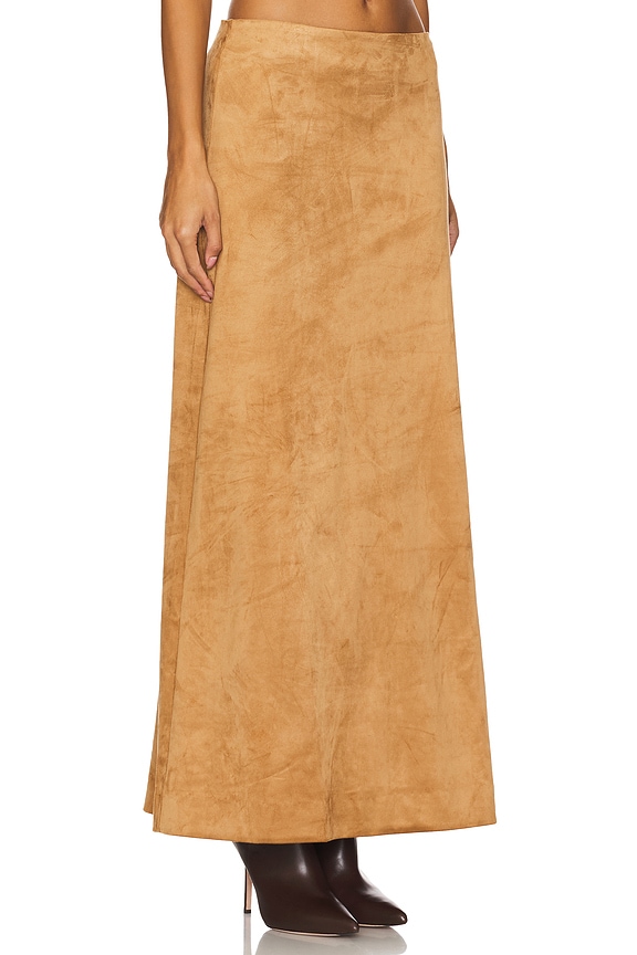 view 2 of 6 BRANDY FAUX SUEDE MAXI 스커트 in Desert Brown