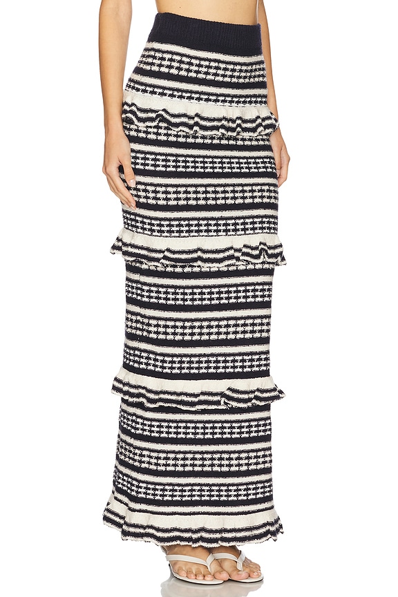 view 2 of 6 Kaely Maxi Skirt in Navy & Ivory