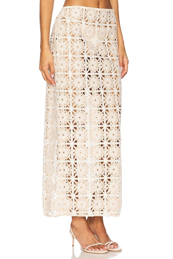 view 2 of 6 Tahlia Maxi Skirt in White & Beige