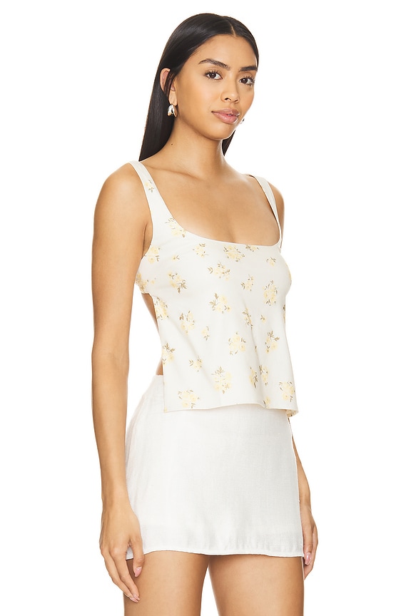 view 2 of 4 Miley Top in Soft Yellow Floral