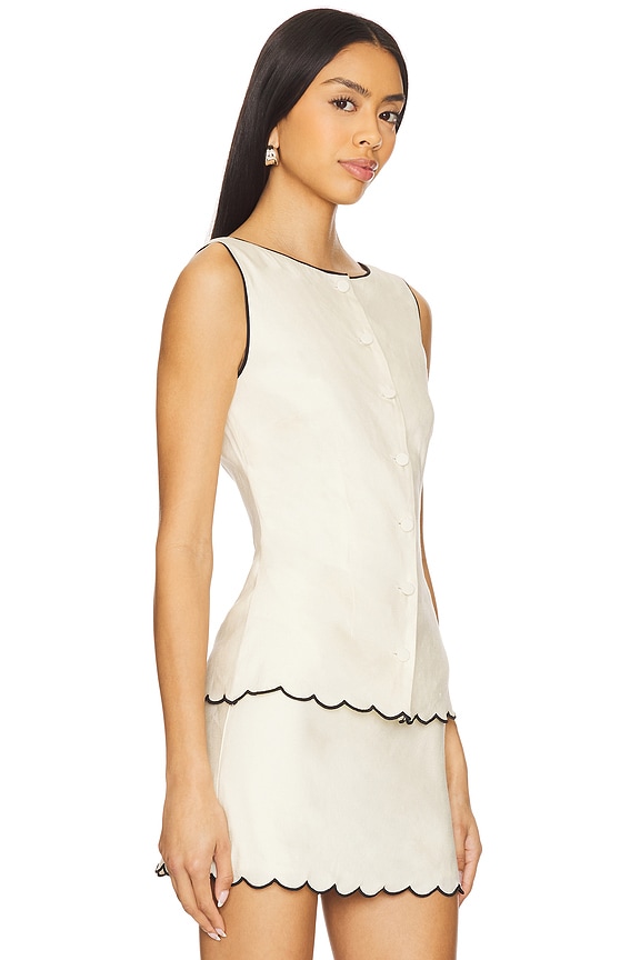 view 2 of 4 Tashi Top in Ivory & Black