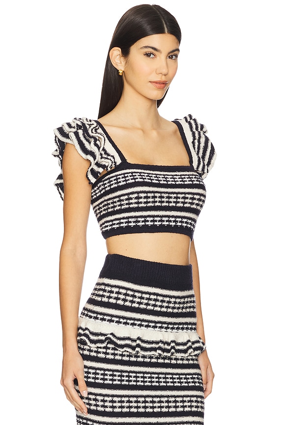 view 2 of 4 Kaely Top in Navy & Ivory