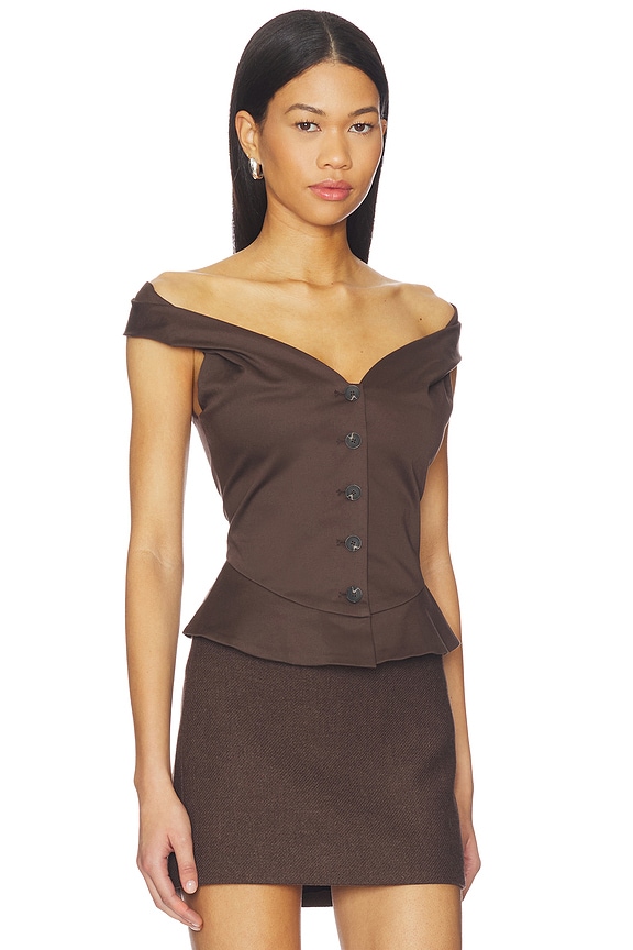 view 2 of 4 Gracyn Top in Dark Brown