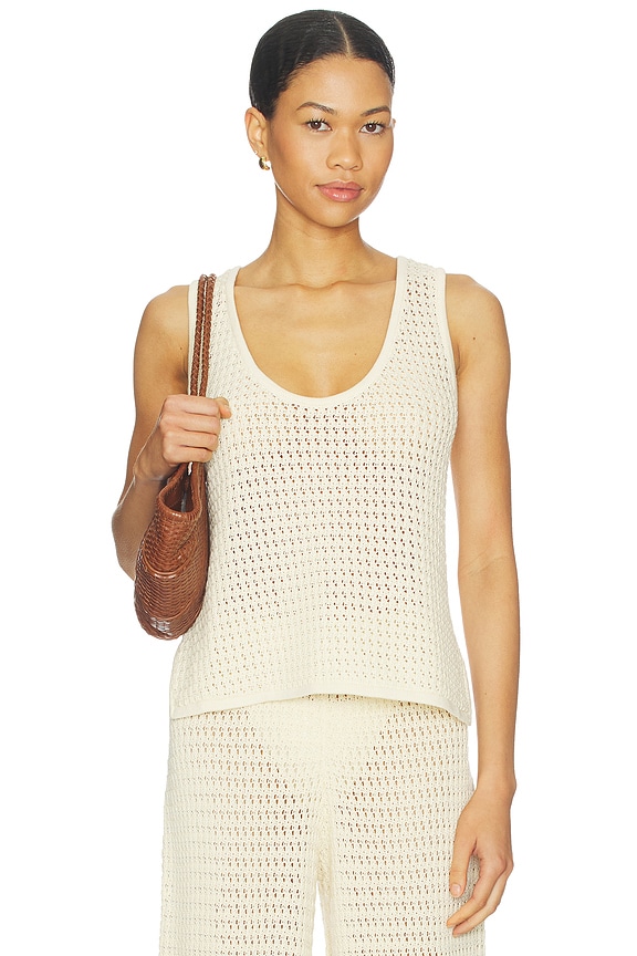 view 1 of 4 Rennata Open Stitch Tank in Ivory