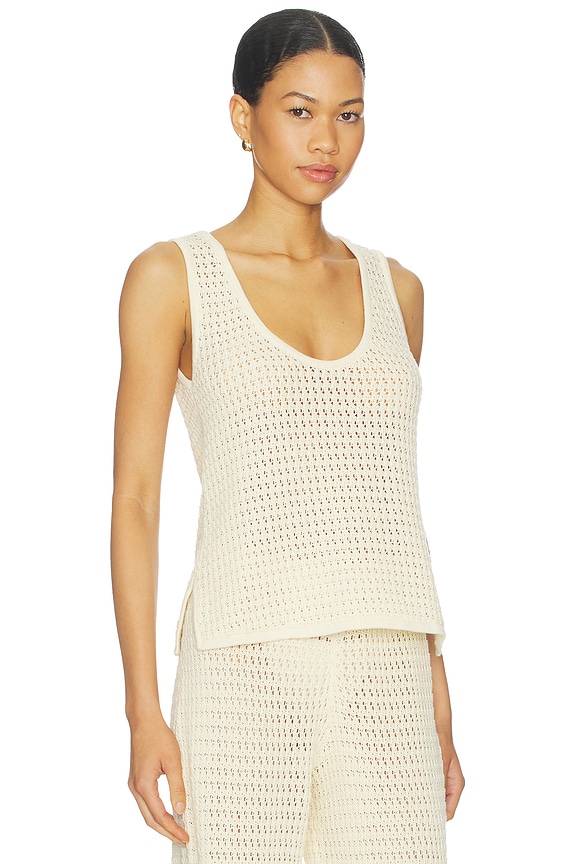 view 2 of 4 Rennata Open Stitch Tank in Ivory