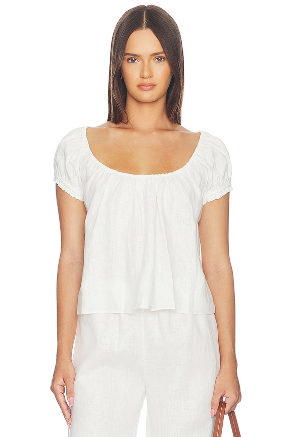 view 1 of 4 Wilma Linen Top in White
