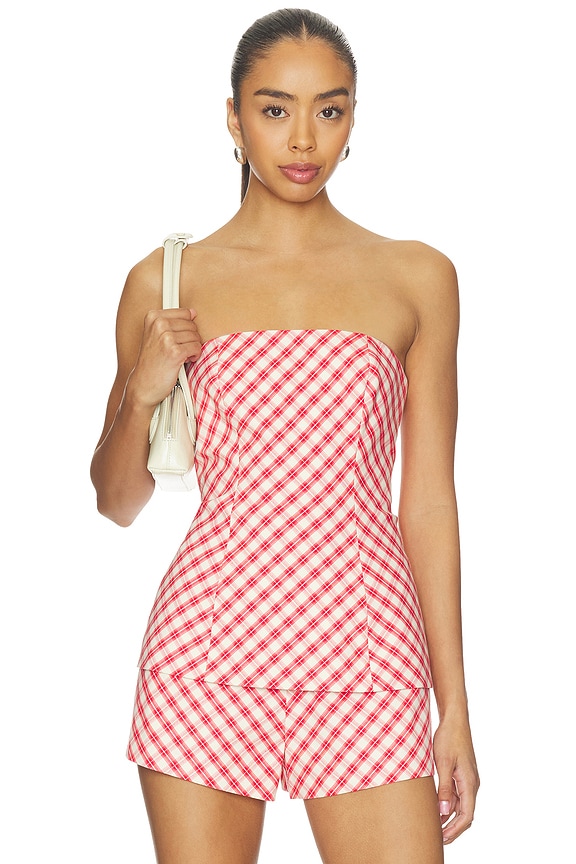 view 1 of 5 Rae Top in Red Gingham