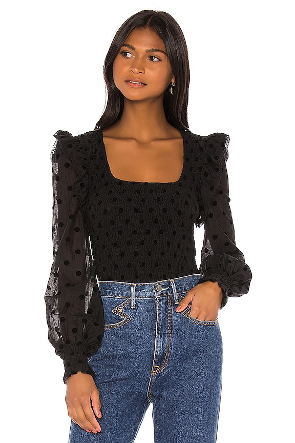 Tularosa Moxie Smocked Top in Black | REVOLVE