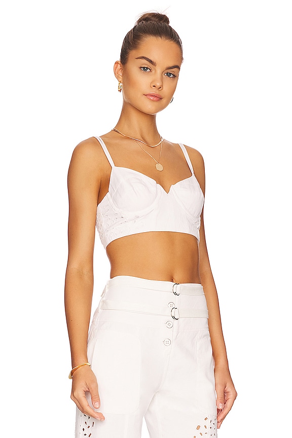 view 2 of 4 Valentina Embroidered Bra Top in White