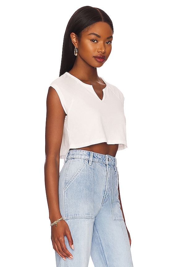 view 2 of 4 Green Hailey Top in White