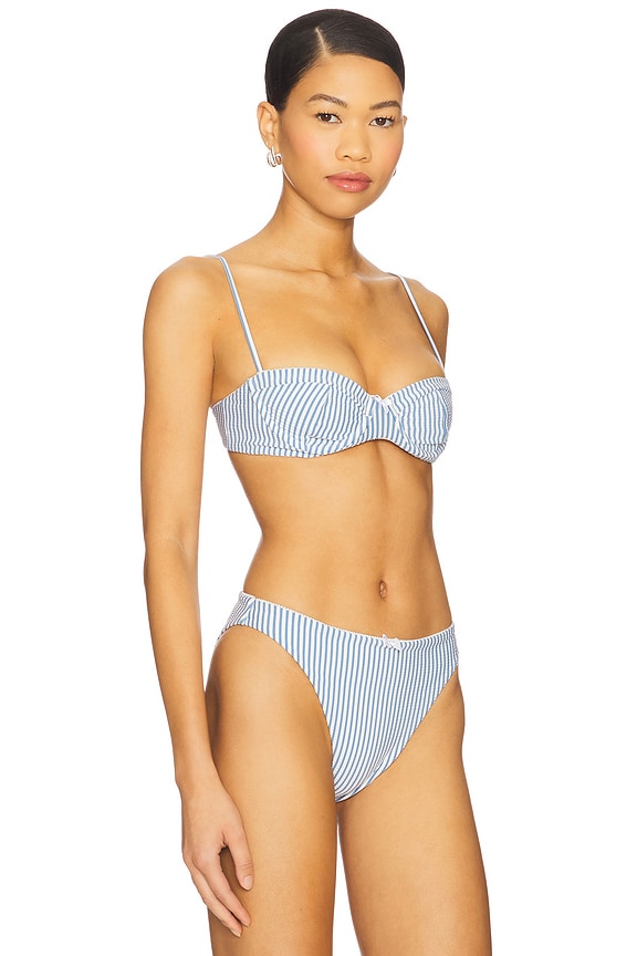 view 2 of 5 Lottie Top in Blue & White Stripe